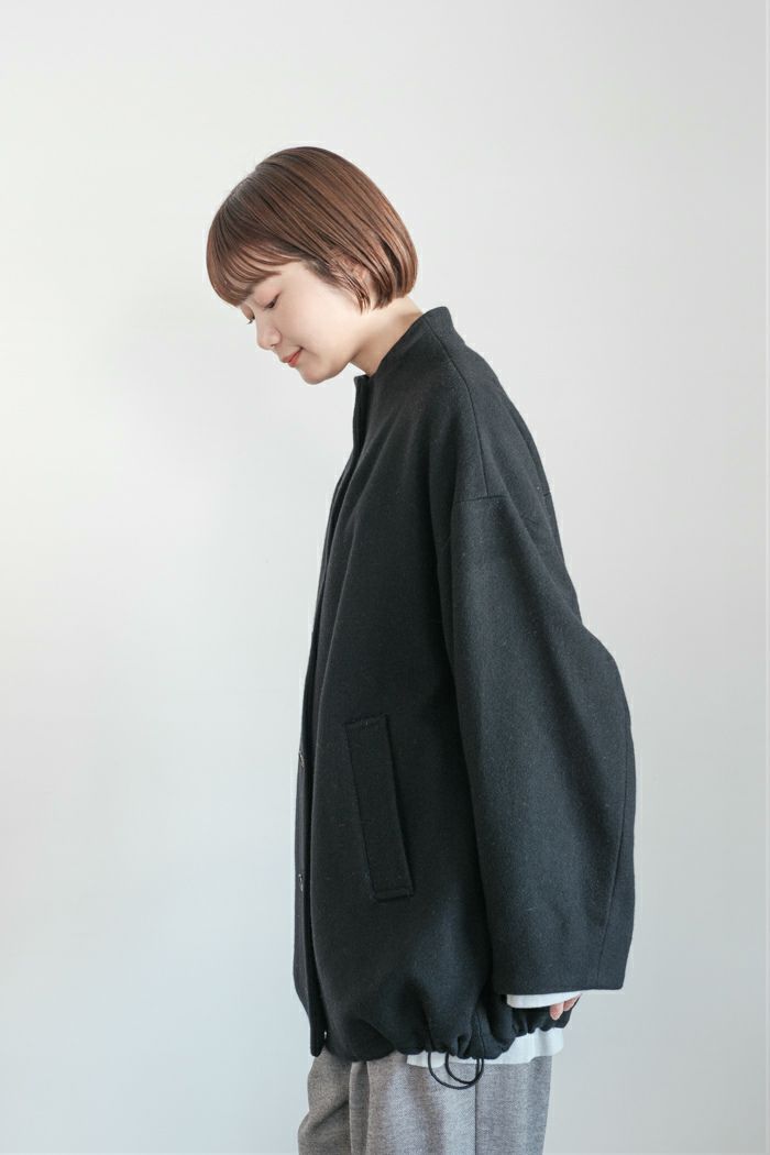 yuni ユニ W/super100 bottleneck drawstrings hem コート(25AW