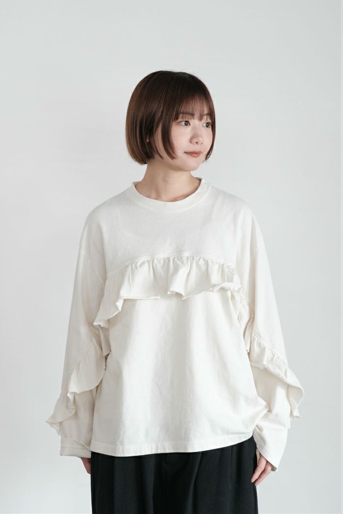 bulle de savon ビュルデサボン 秋の七草刺しゅう ギャザーワンピース