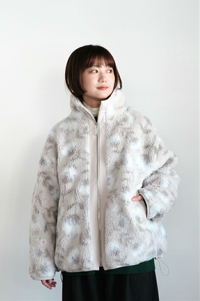 マーブルシュッド　アウター　フワフワフラワー marble SUD｜fuwa fuwa flower ジップアップブルゾン - marble SUD