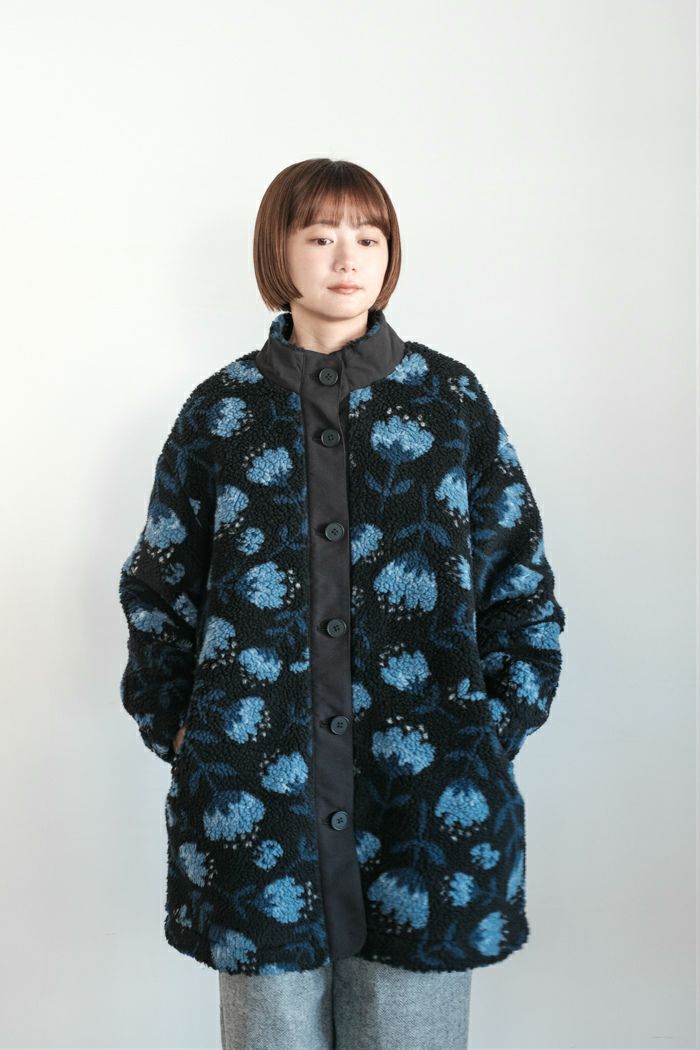 marble SUD マーブルシュッド fuwa fuwa flower スタンドカラーコート