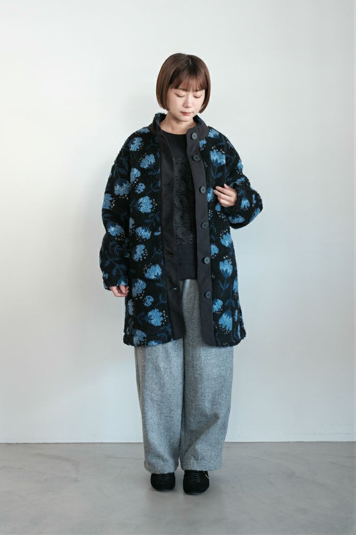 marble SUD マーブルシュッド fuwa fuwa flower スタンドカラーコート