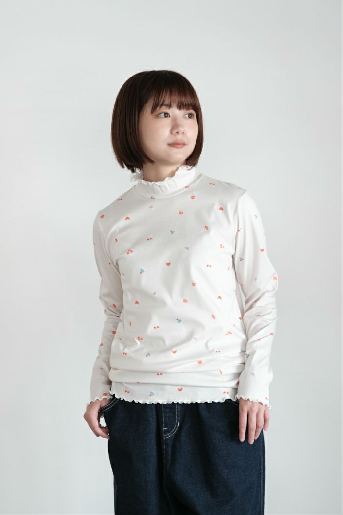 GASA ガサ　小花柄ブラウス オーガンジー花柄更紗刺繍 チュニックブラウス（08-14BG10-204