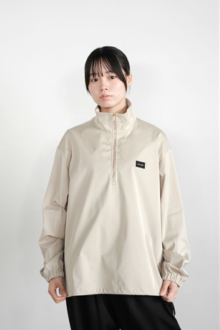 CULLNI クルニ Double Satin Half Zip Embroidery Patch Pullover(25AW
