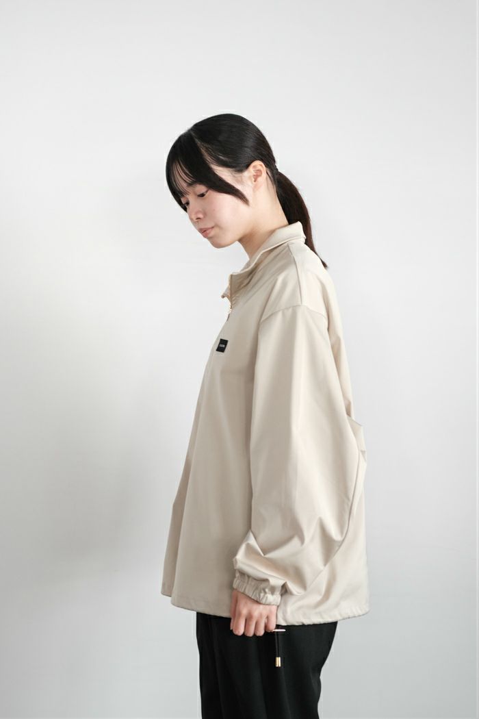 CULLNI クルニ Double Satin Half Zip Embroidery Patch Pullover(25AW