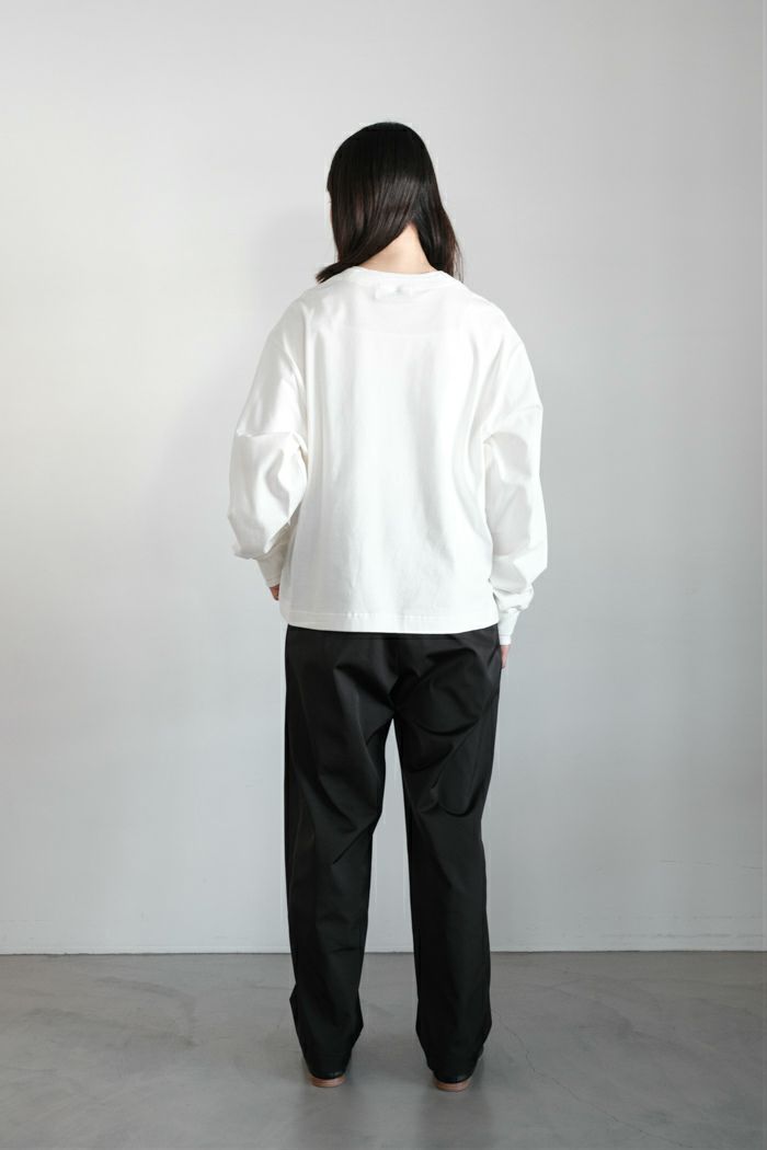 クルニ25aw 白シャツ CULLNI クルニ Layerd Rib Embroidery Patch Sleeve Pullover(25AW