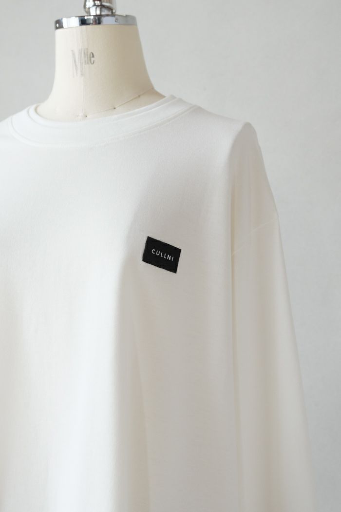 クルニ25aw 白シャツ CULLNI クルニ Layerd Rib Embroidery Patch Sleeve Pullover(25AW