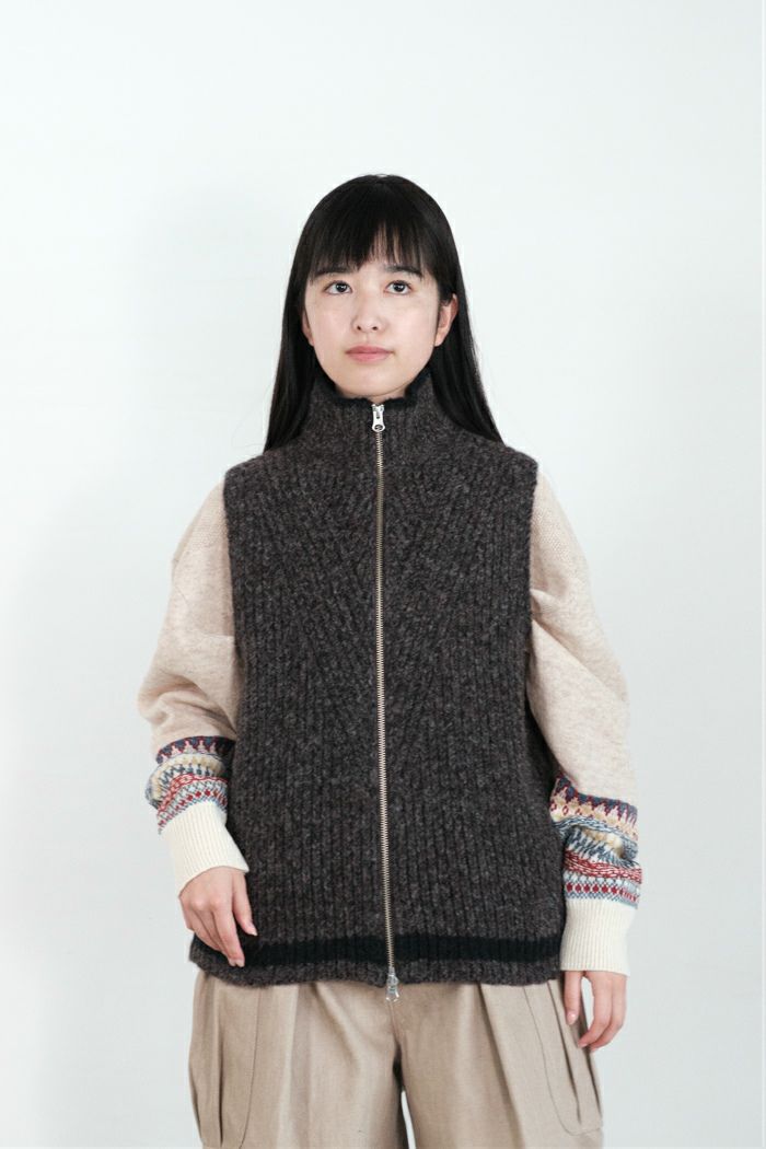 【美品】ASEEDONCLOUD ニットベスト ASEEDONCLOUD アシードンクラウド family traditions knit vest(25SS