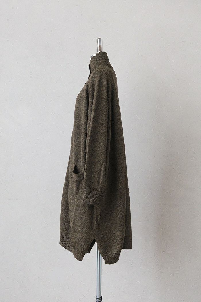 SOIL ソイル 7GG 2PLY PLAIN STITCH COTSWOLDS TURTLE NECK BUTTON