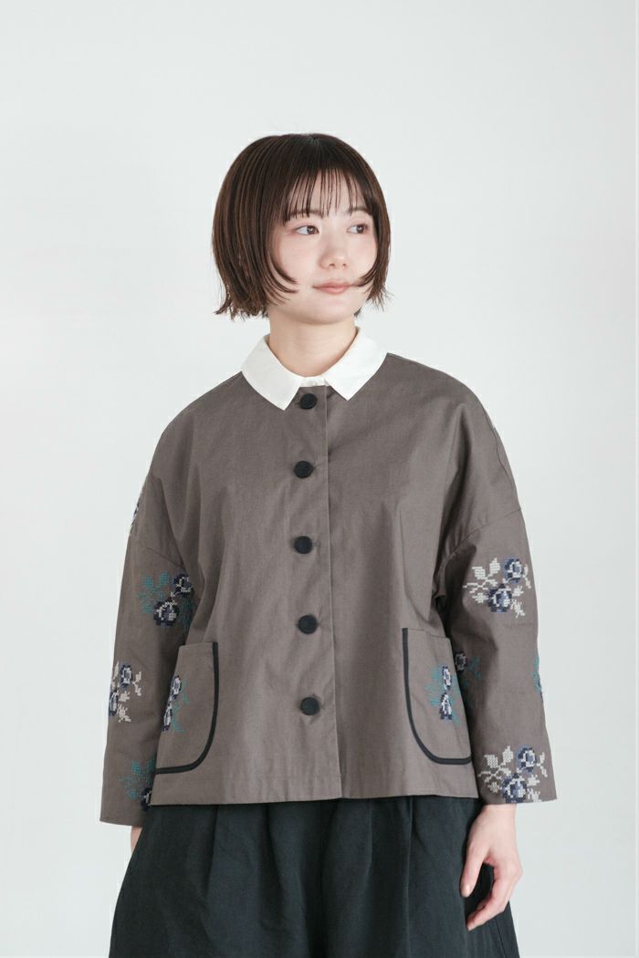 pot and tea ポットアンドティー ハンド刺繍カーディガン(春秋冬