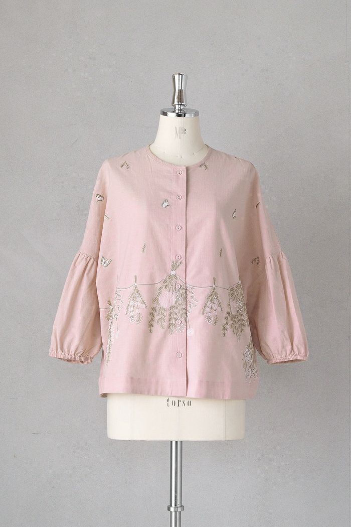 MAGALI マガリ コットンシルク・リボンタイブラウス(25SS) | T.T. GARRET