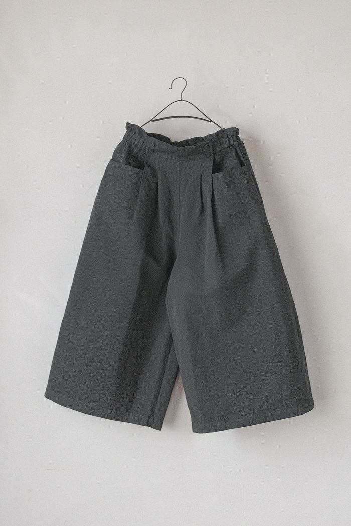 MAGALI マガリ コットンリネンストライプタックショルダーブラウス