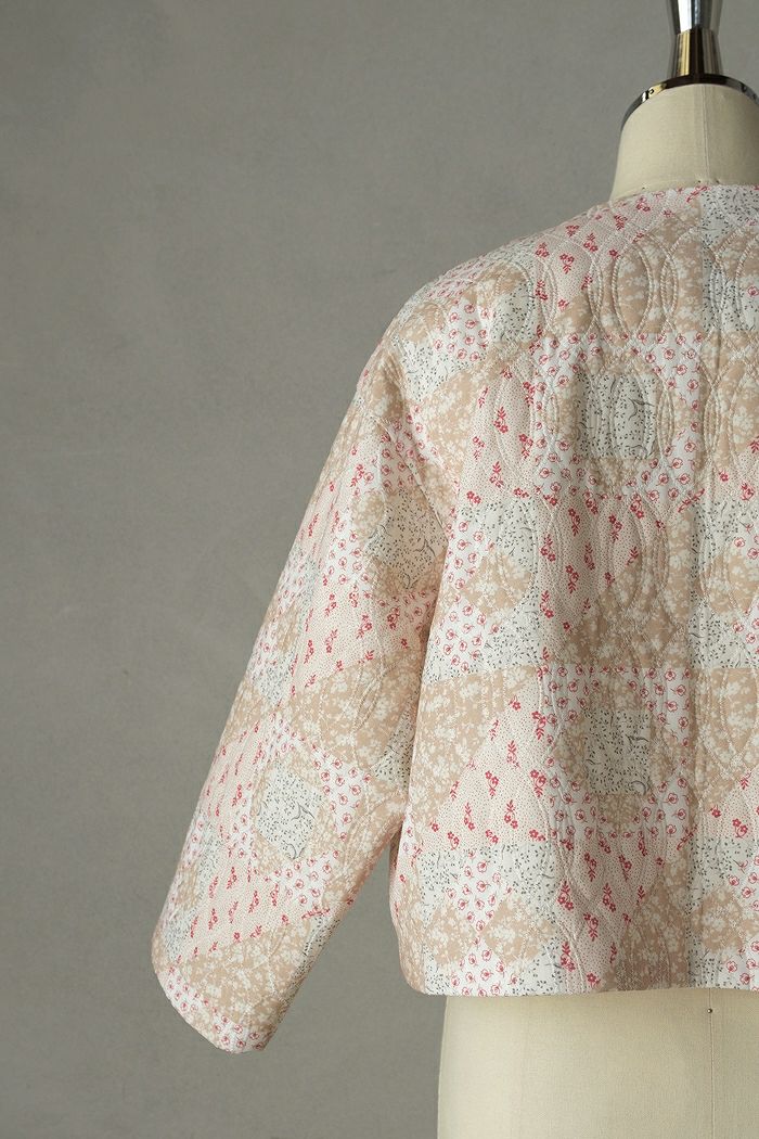 qiri キリ patchwork print quilting short jacket(26SS) | T.T. GARRET